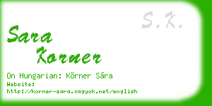 sara korner business card